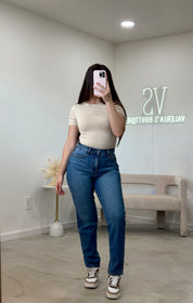 Aiden High Rise Mom Jeans