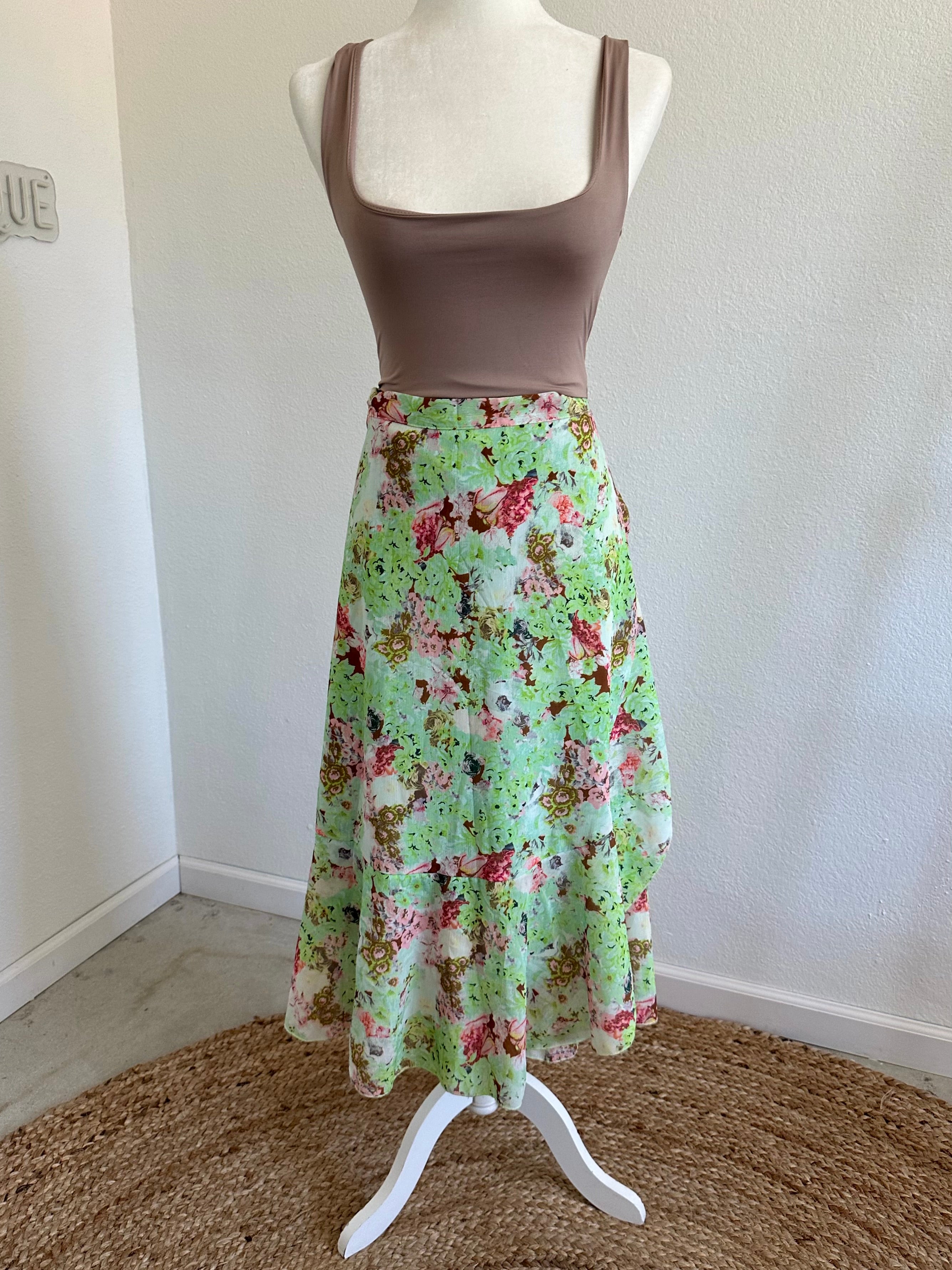 Jaci Floral Maxi Skirt (Green)