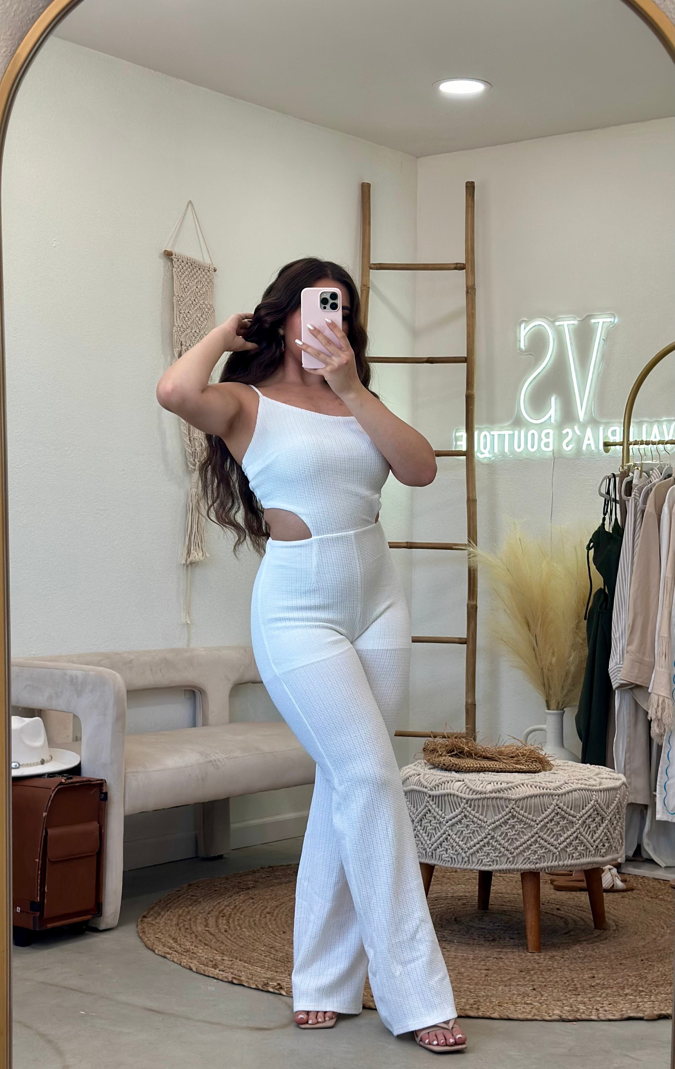 Brissa Knit Jumpsuit (White)