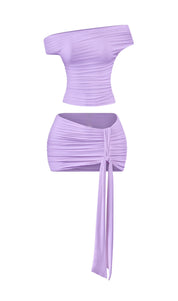 Naylea Skirt Set W/ Drape (Lavender)