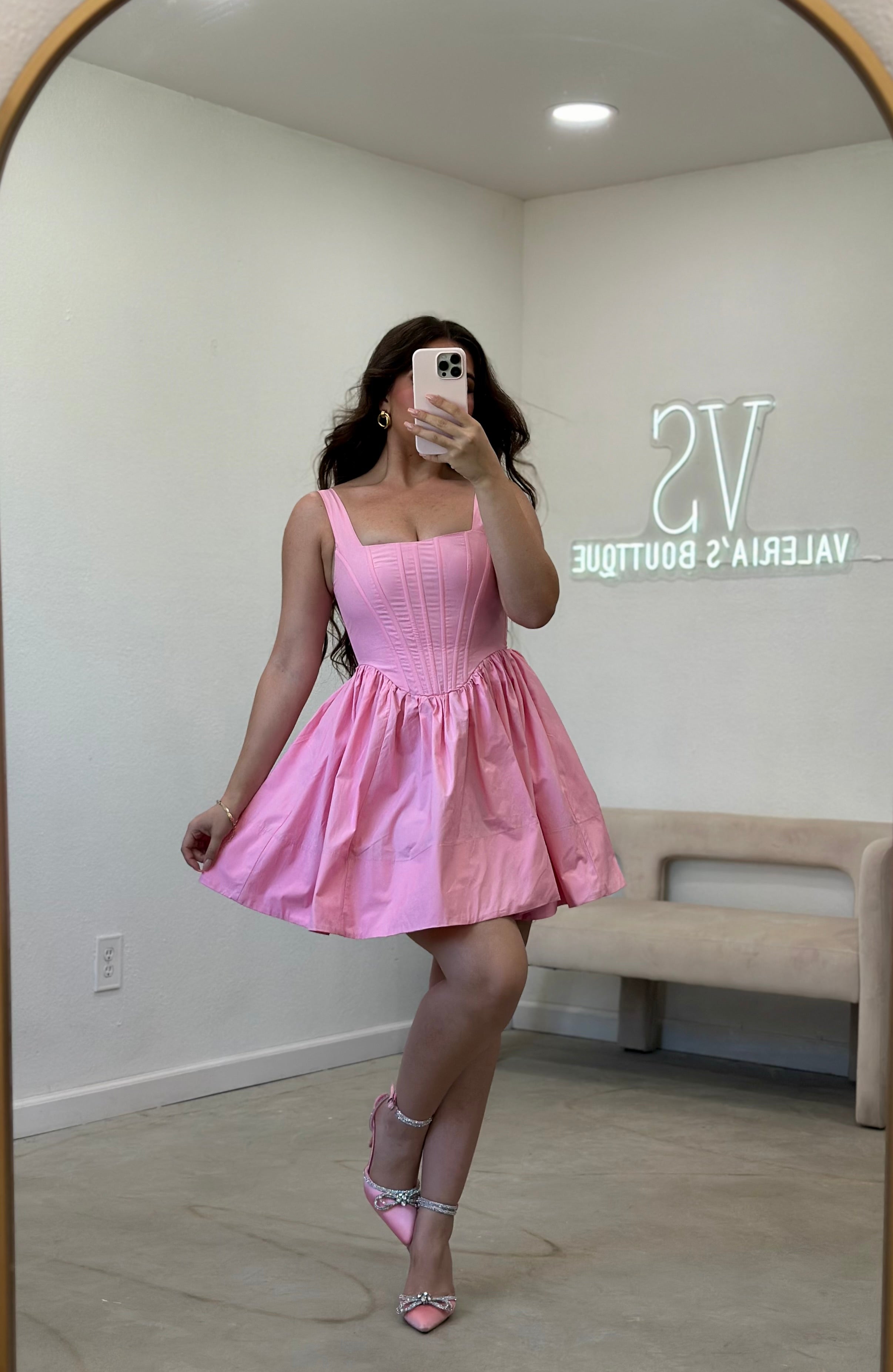 Kamila Mini Dress (Light Pink)