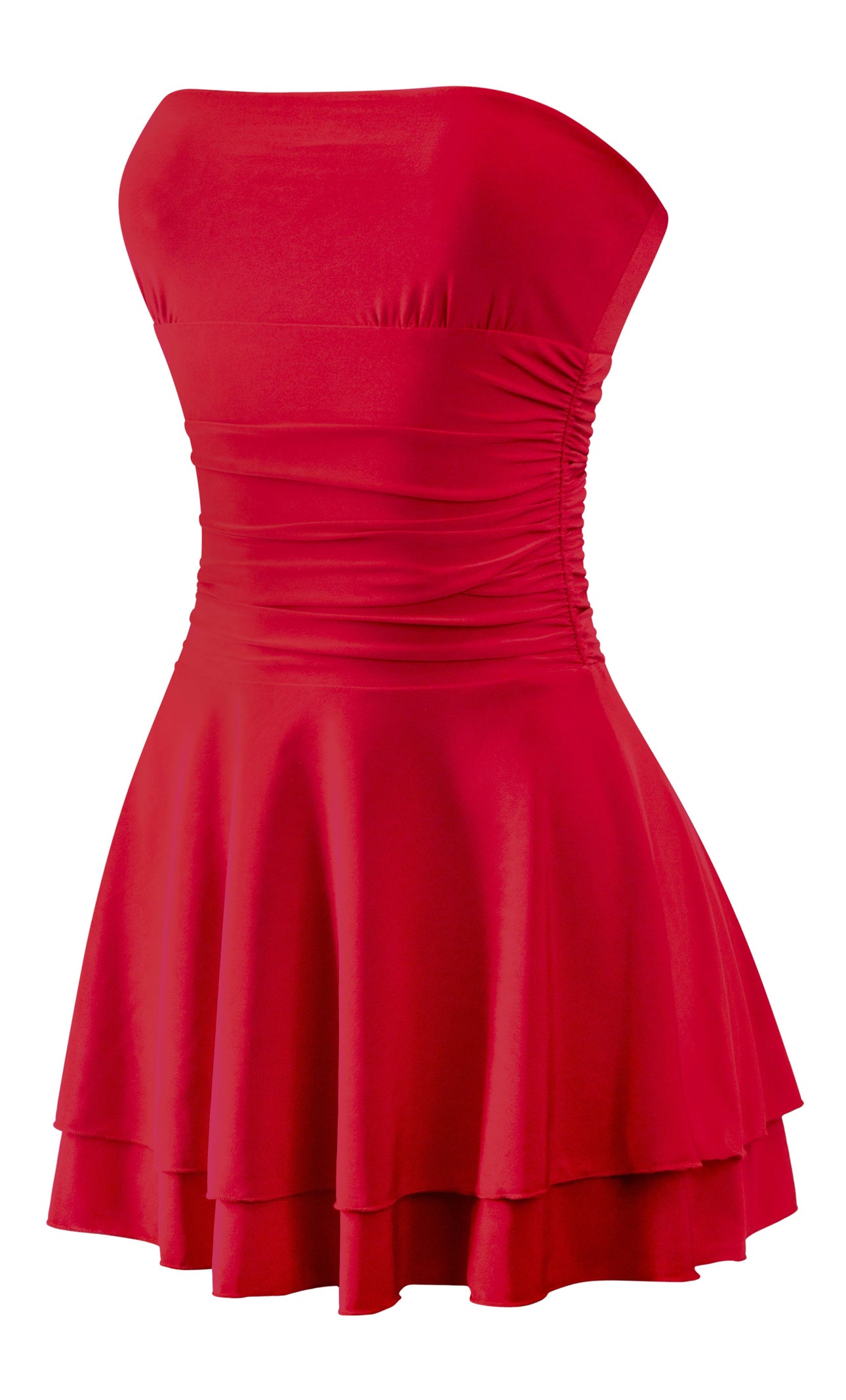 Naylea Ruffled Mini Dress (Red)