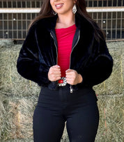 Lindsey Furry Sweater (Black)