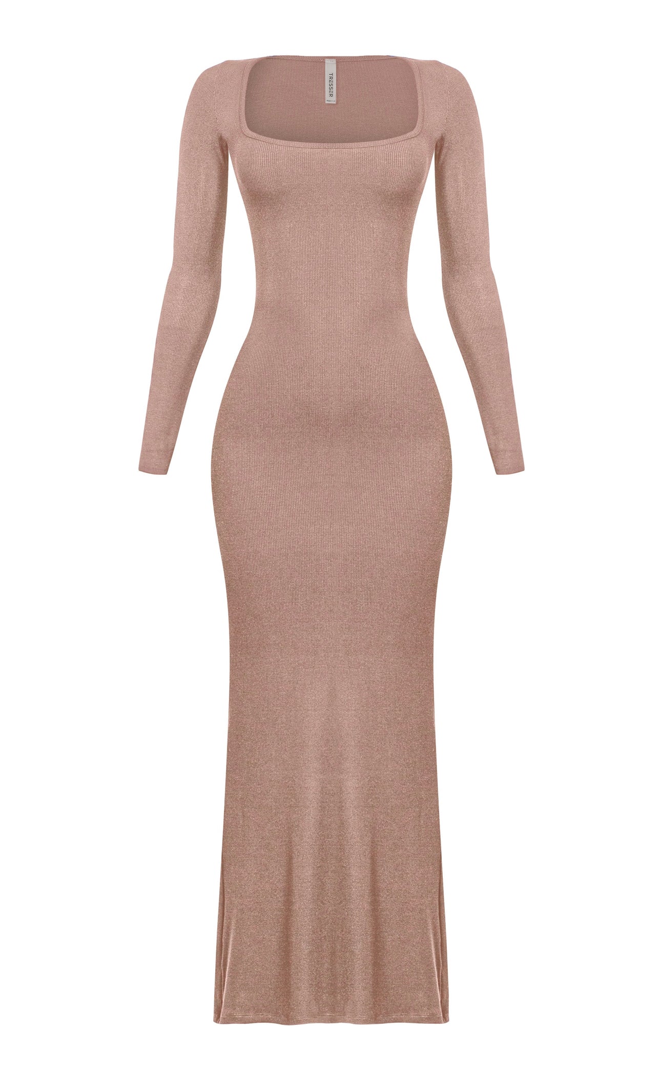 Nora Ribbed Maxi Dress (Taupe)