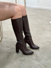 Martha Crocodile Knee Boots