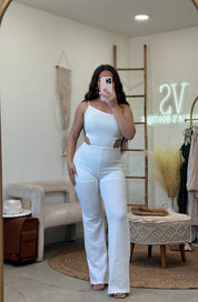 Brissa Knit Jumpsuit (White)