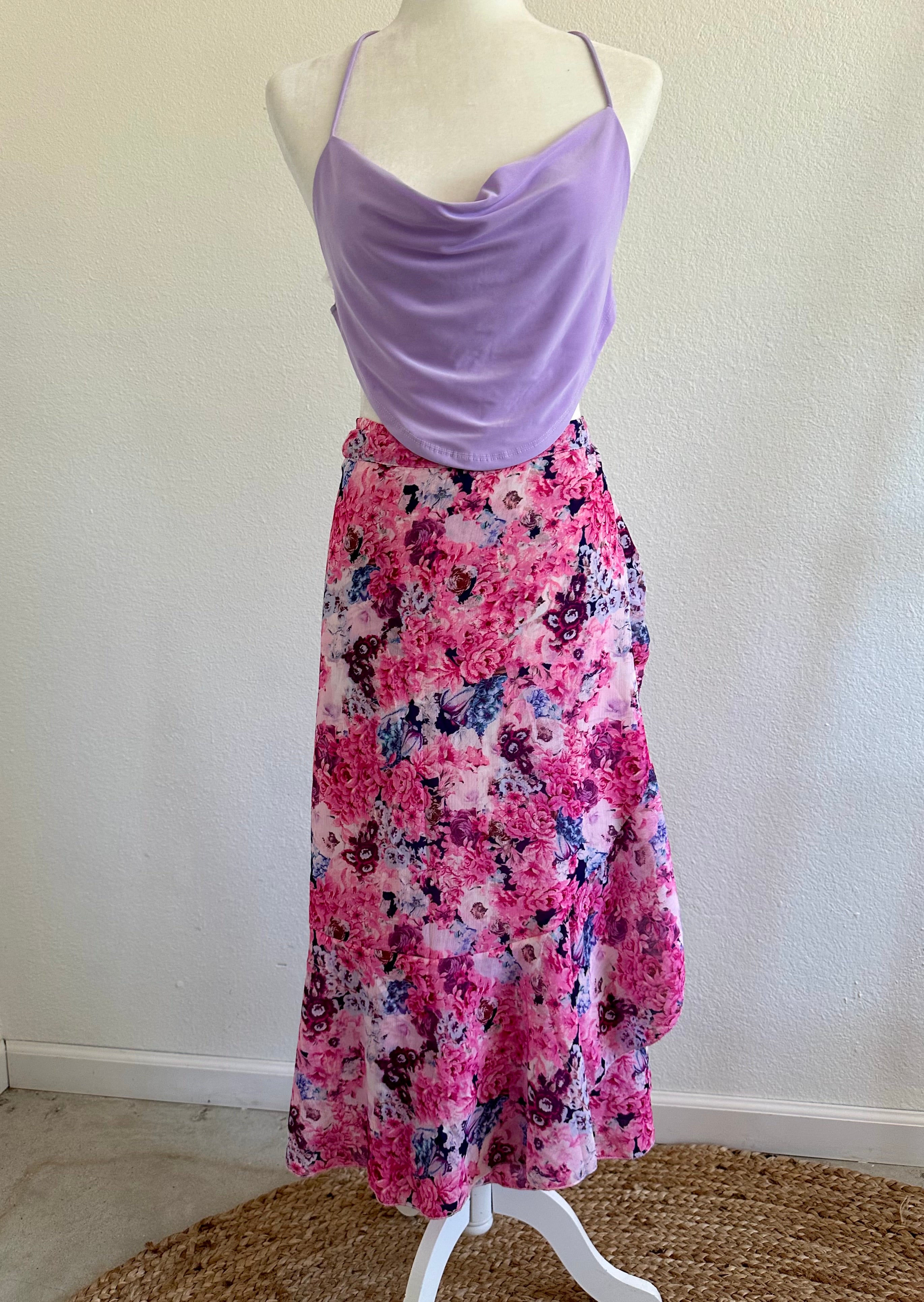 Jaci Floral Maxi Skirt (Pink)