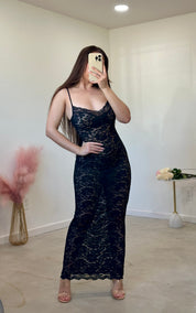 Black Lace Maxi Dress