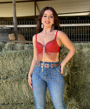 Jennicka Rhinestone Bustier (Red)