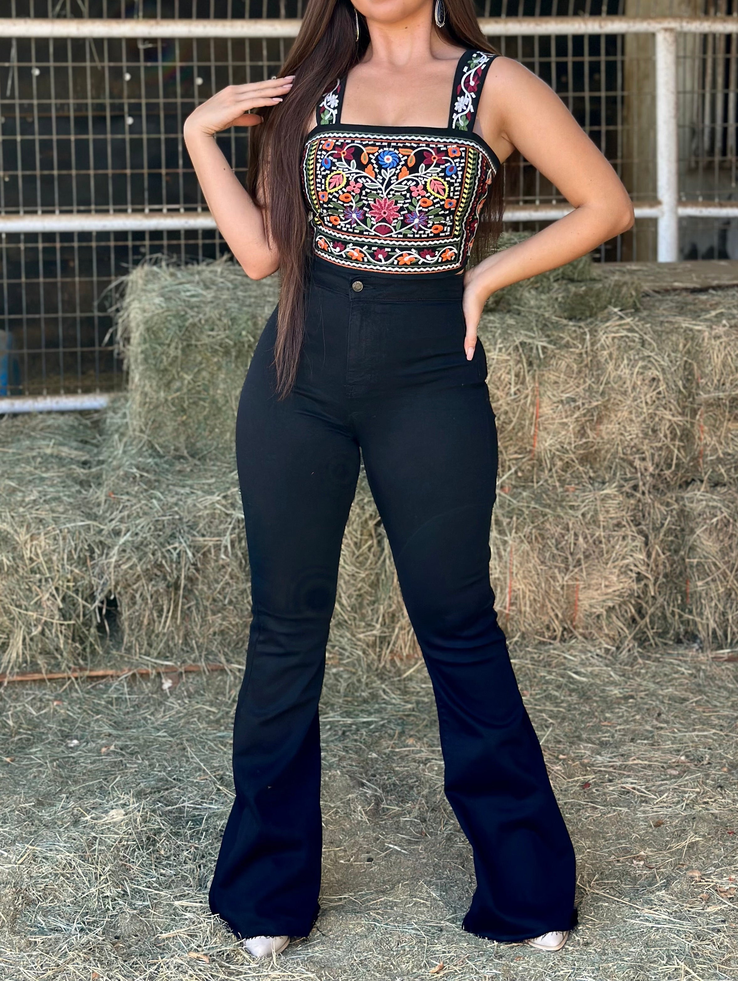 Chula Vista High Rise Flare Jeans (Black)