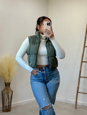 Alina Puffer Vest (Sage)