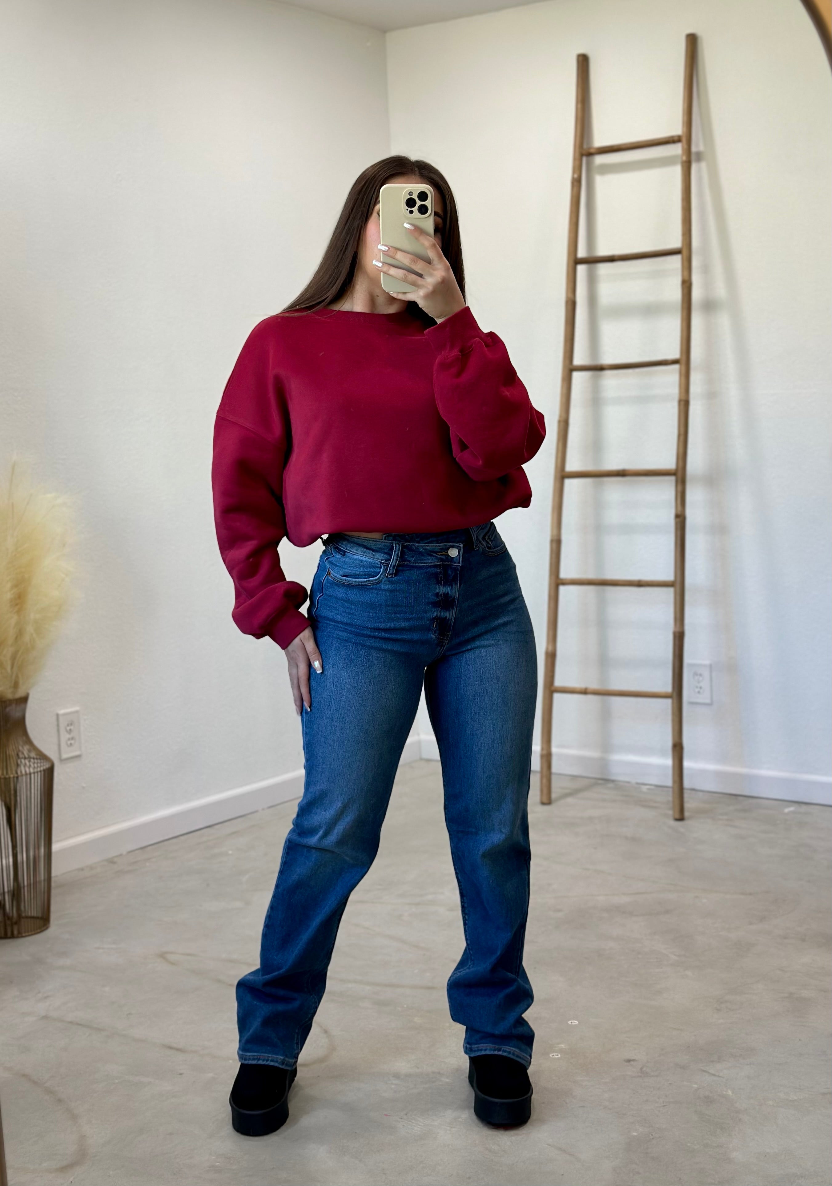 Kim Pullover Sweatshirt (Burgundy)