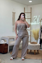 Sayulita Jumpsuit (Light Brown)