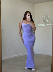 Naylea Open Back Maxi Dress (Lavender)