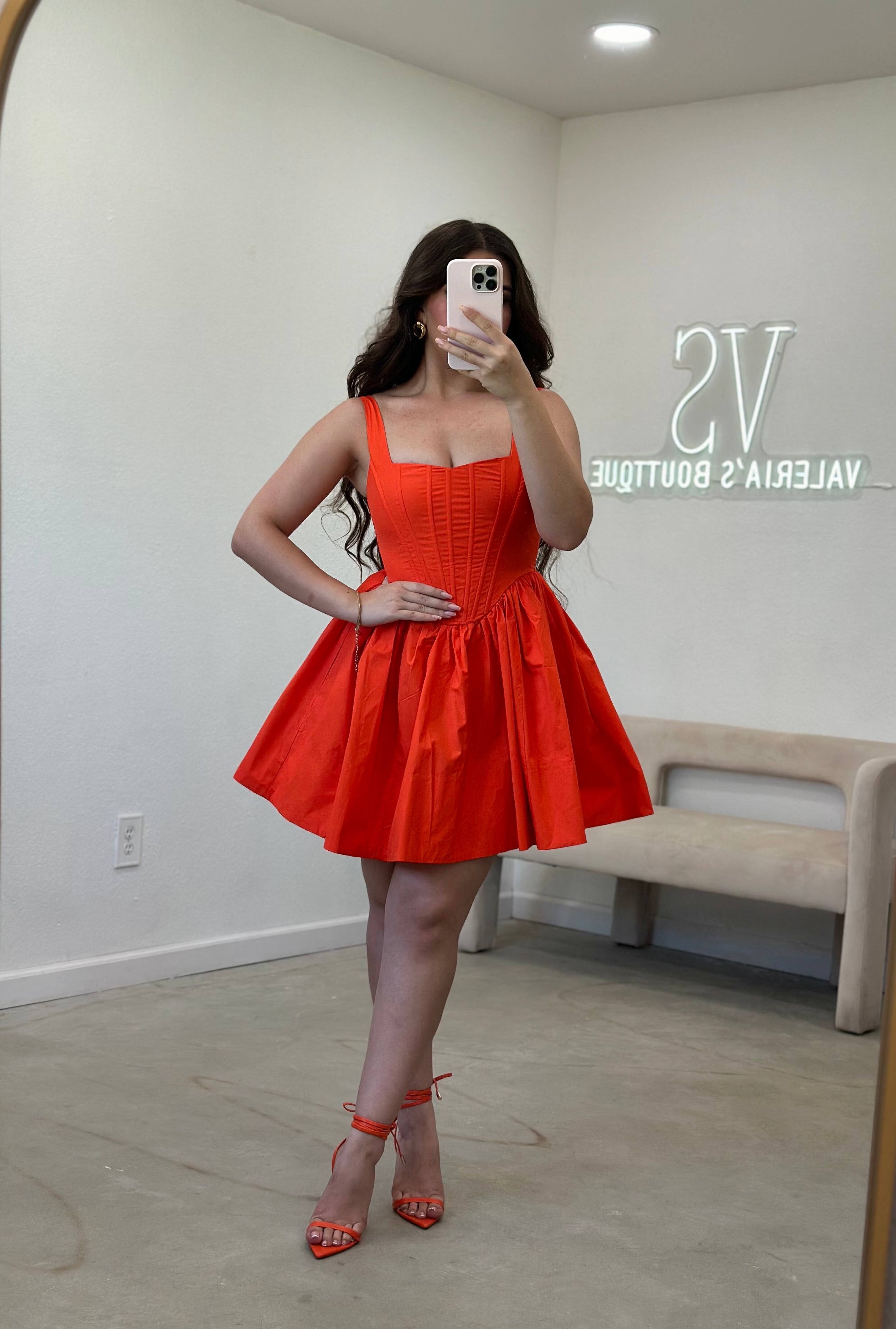 Kamila Mini Dress (Orange)