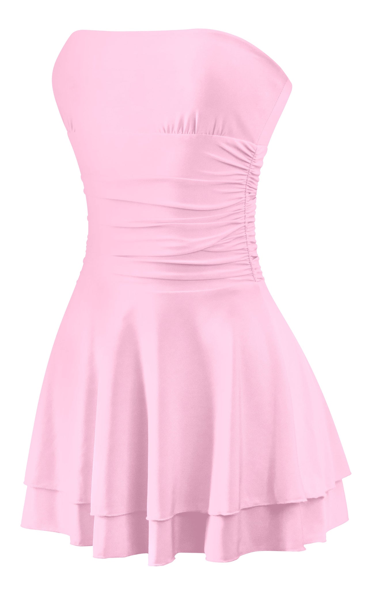 Naylea Ruffled Mini Dress (Light Pink)