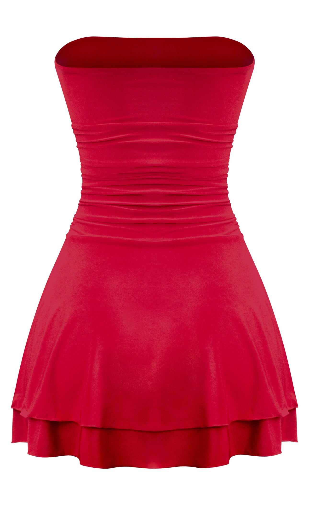 Naylea Ruffled Mini Dress (Red)