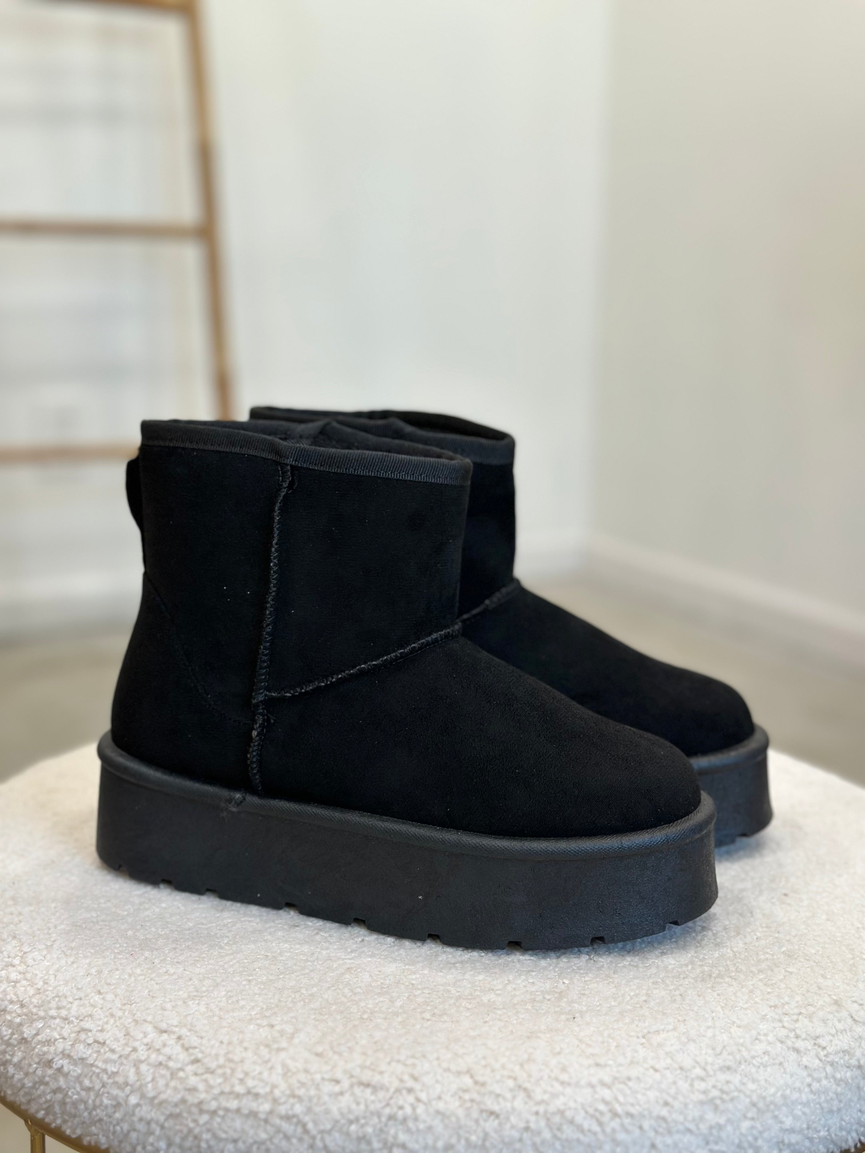 Frosty Suede Platform Booties