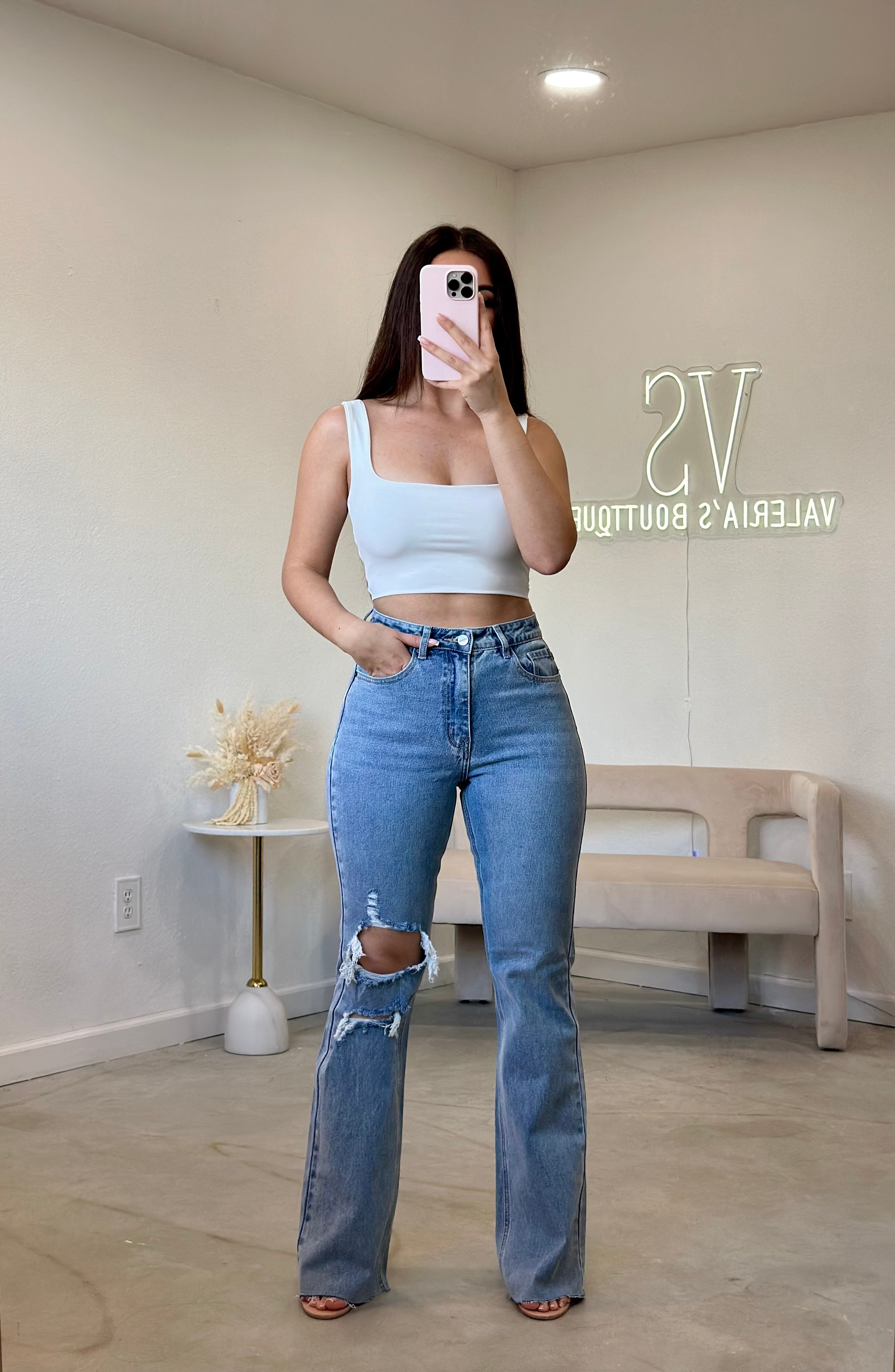 Rosalia High Rise Flare Jeans (Black) - Long Length 34' Inseam – Valeria'S  Boutique