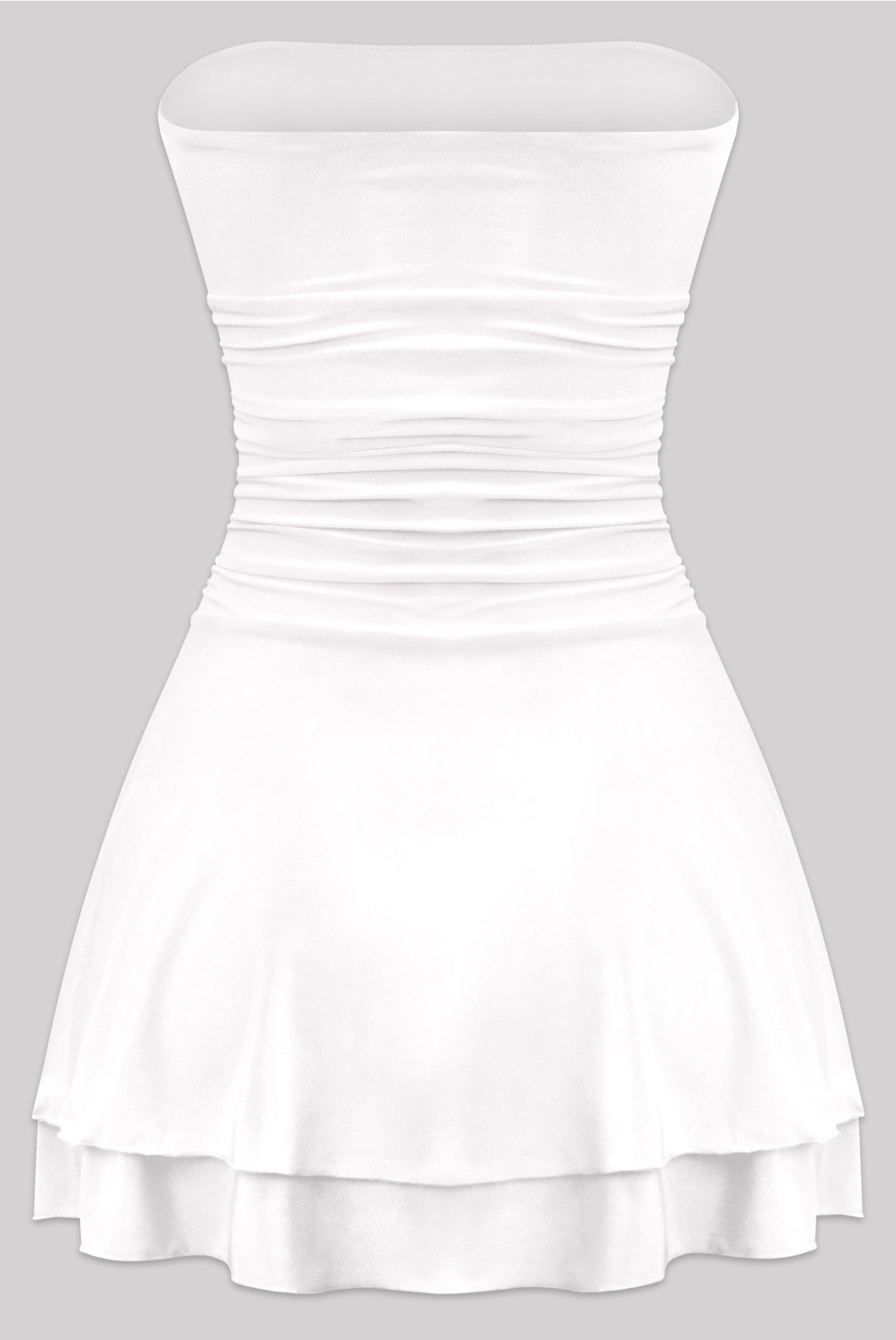 Naylea Ruffled Mini Dress (White)