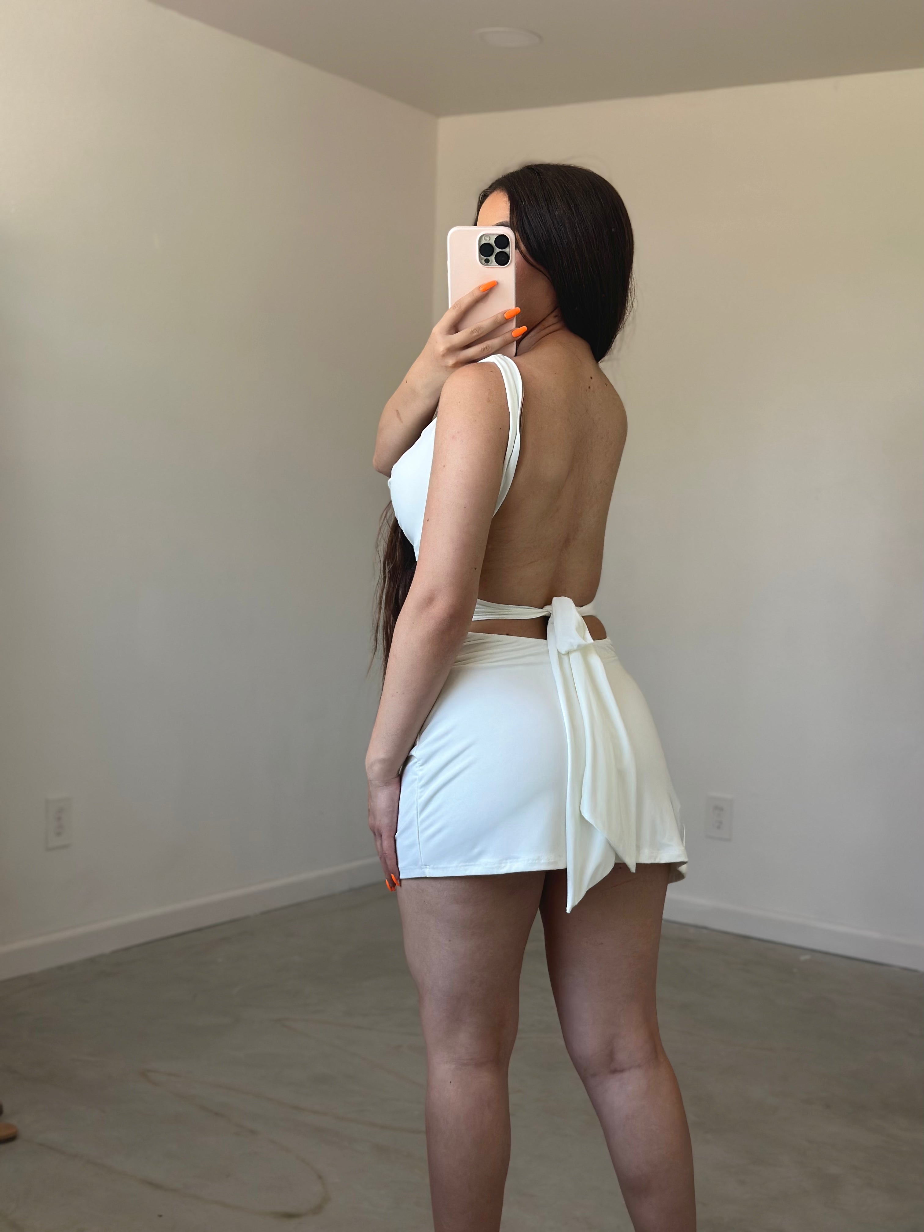 Lola Slip Mini Dress (White)