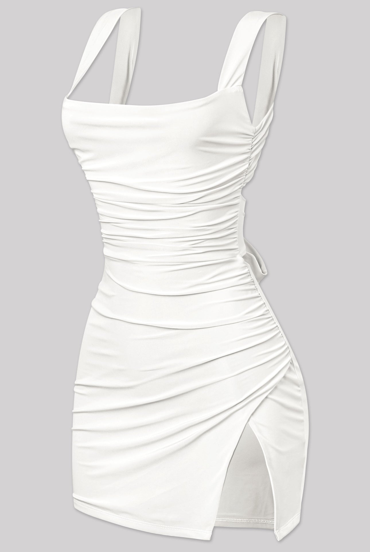 Naylea Slip Square Neck Mini Dress (Off White)