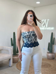 Florence Corset Top (Navy)