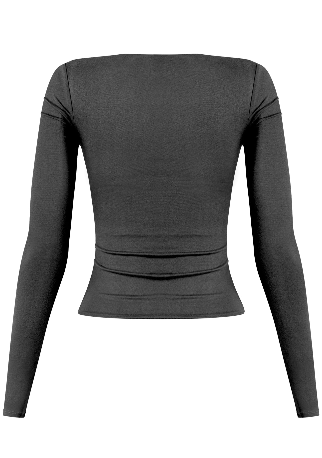 Valerie Long Sleeve Scoop Neck Top (Black)