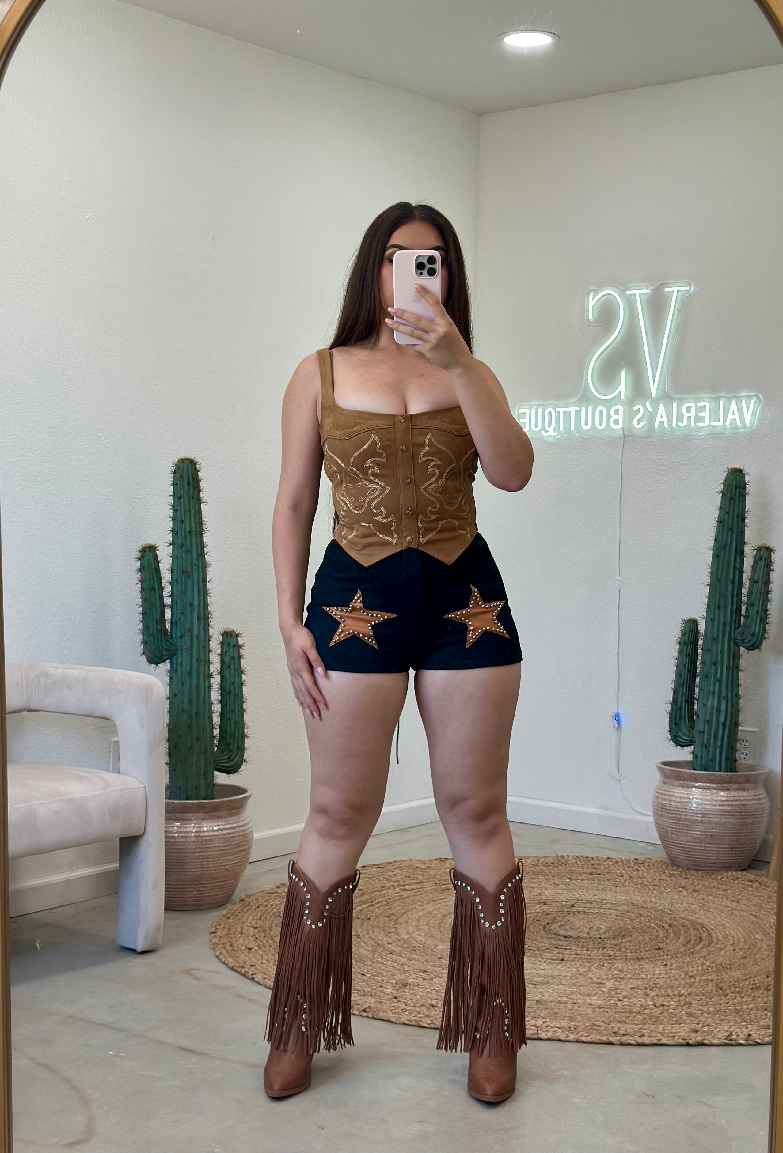 Texas Star Suede Shorts