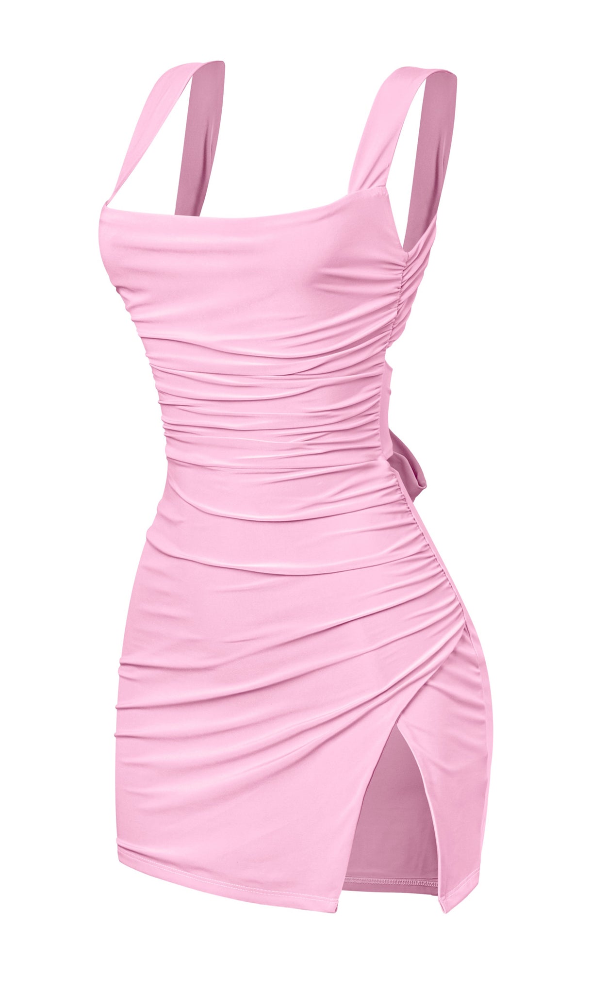 Naylea Slip Square Neck Mini Dress (Light Pink)