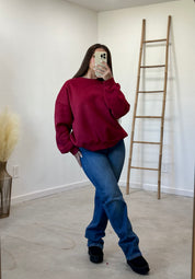 Kim Pullover Sweatshirt (Burgundy)