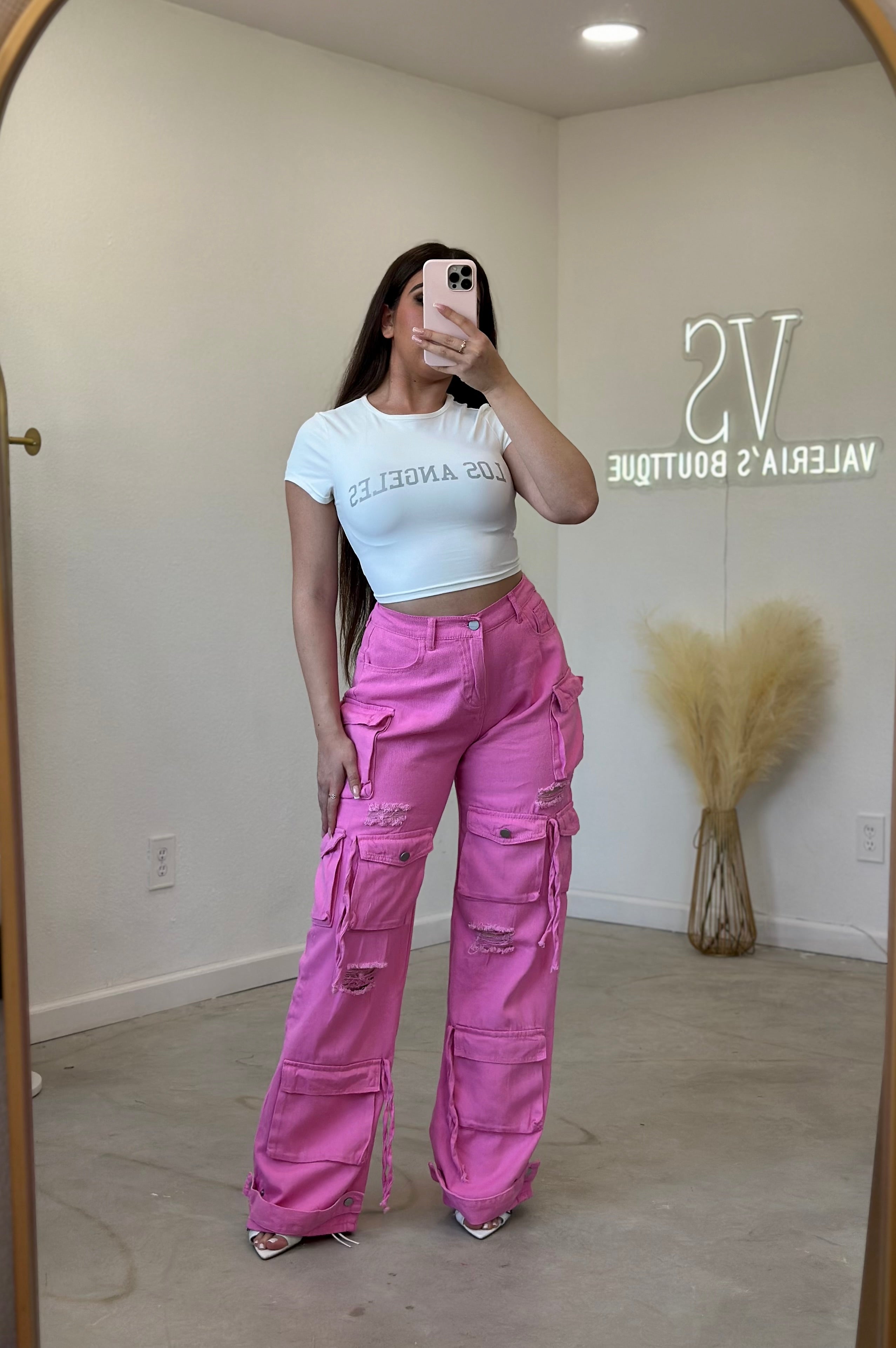 Lady Gaga Cargo Jeans (Pink)