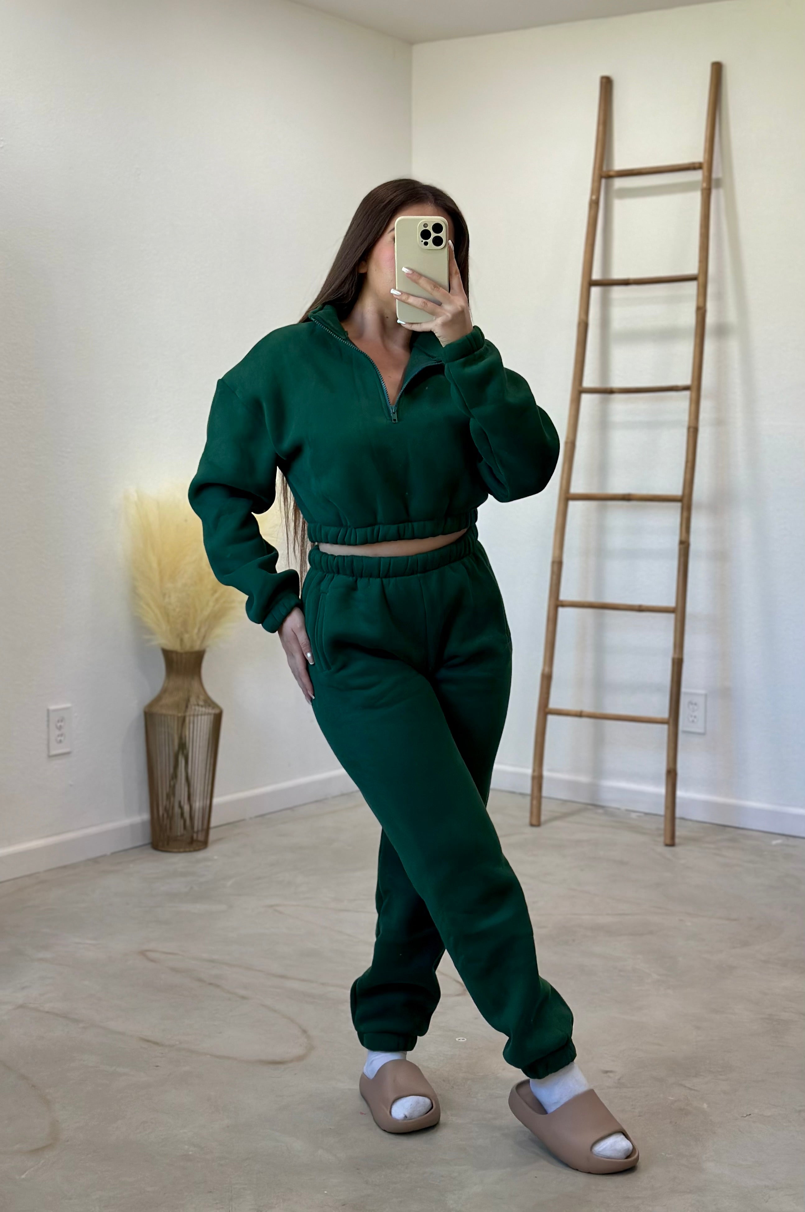 Kim Pant Set (Hunter Green)