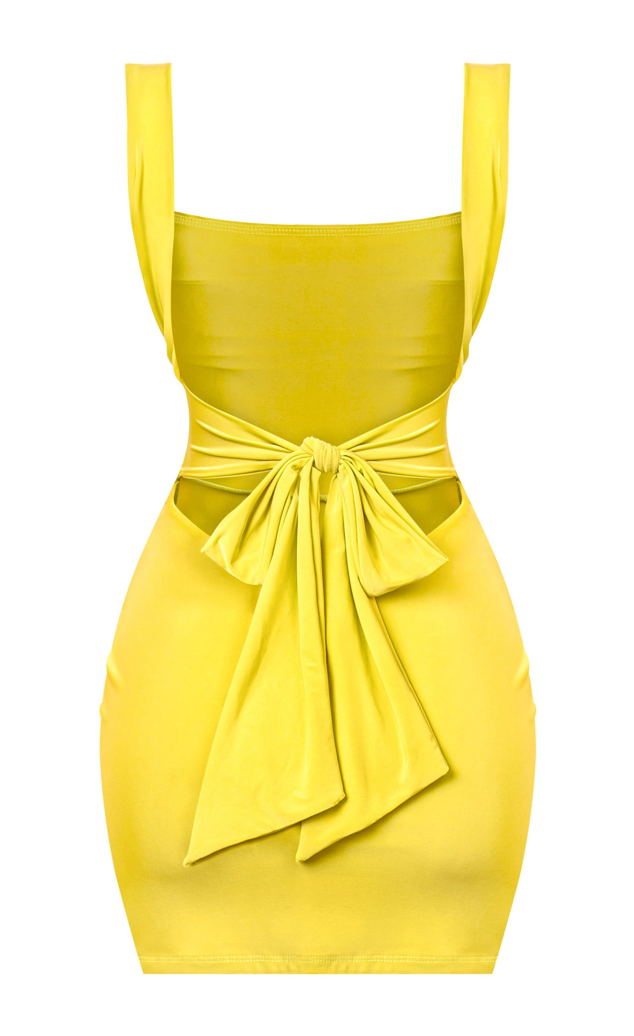 Naylea Slip Square Neck Mini Dress (Yellow)