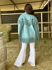 Mallorie Fringe Jacket (Turquoise)