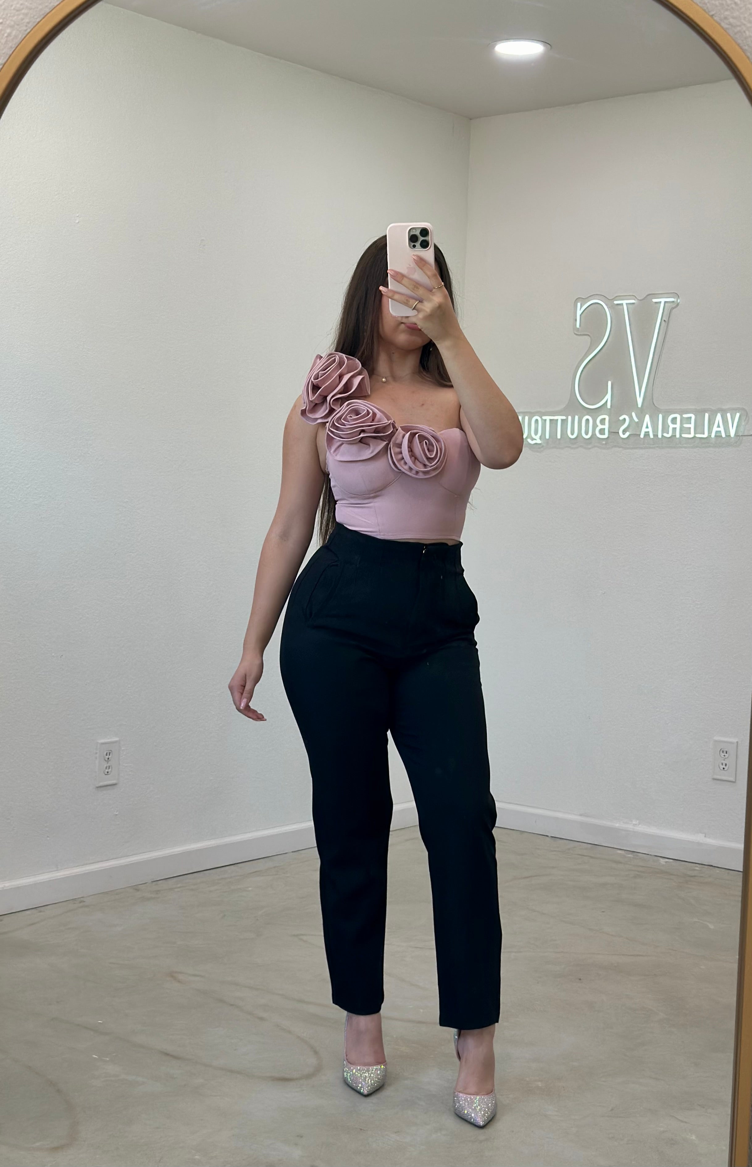 Gardenia One Shoulder Top (Blush)