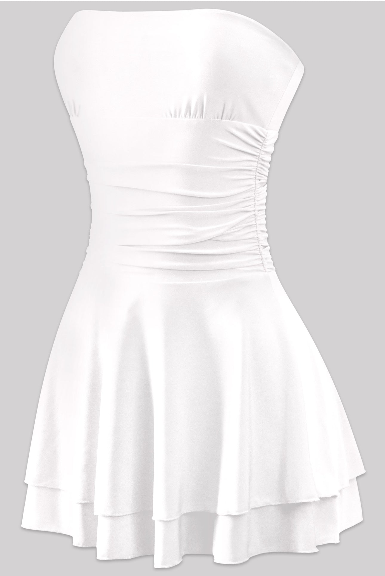 Naylea Ruffled Mini Dress (White)