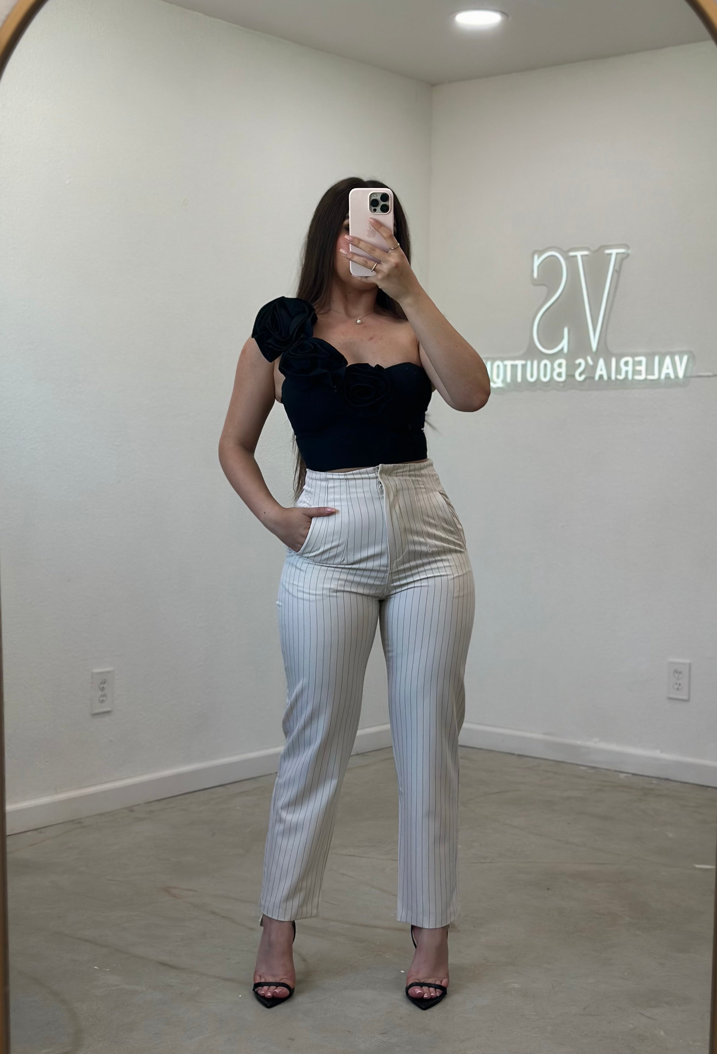 Antoinette Striped Pants (Beige)