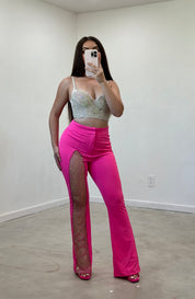 Nerea Embellished Pants (Hot Pink)