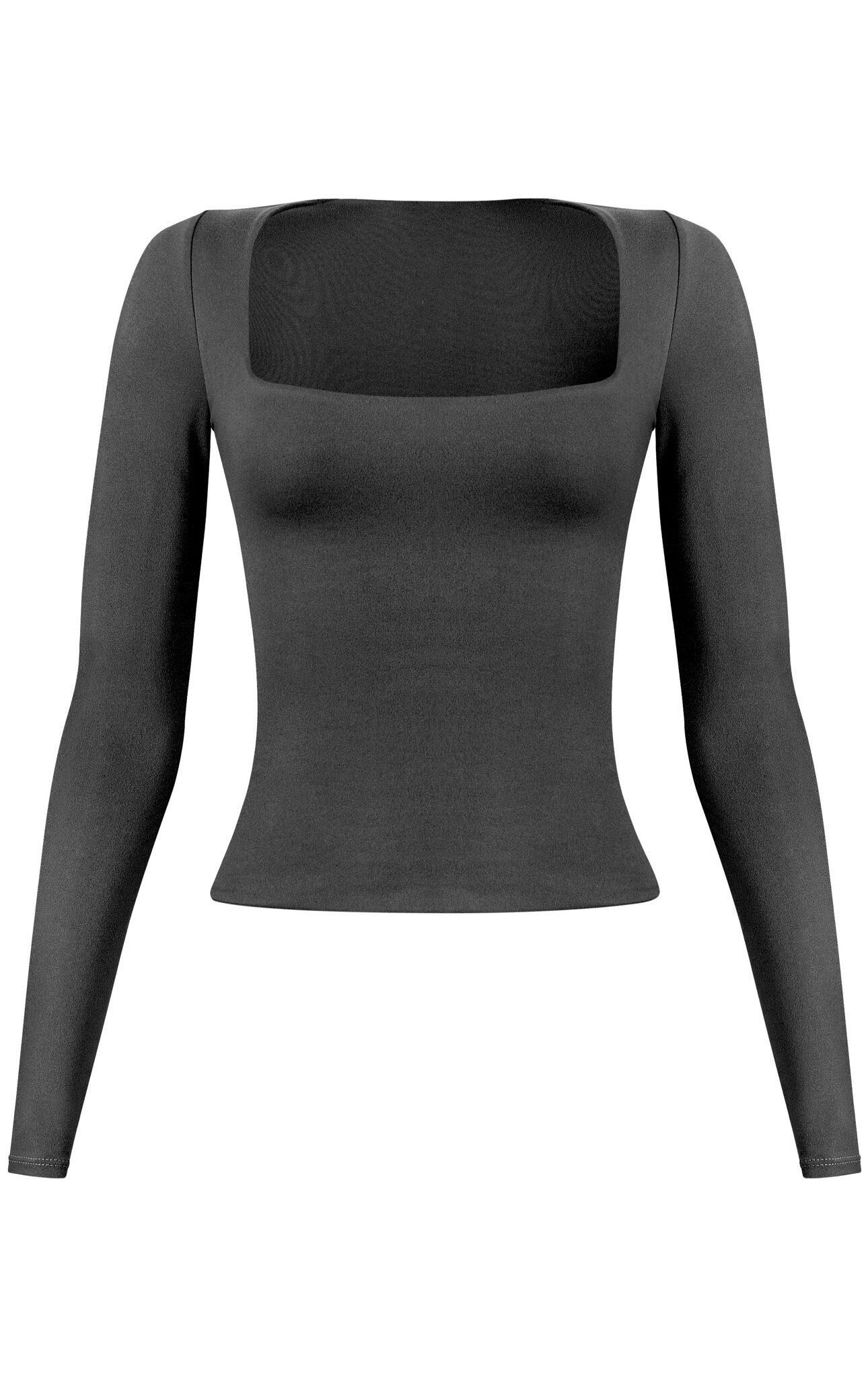 Valerie Long Sleeve Scoop Neck Top (Black)