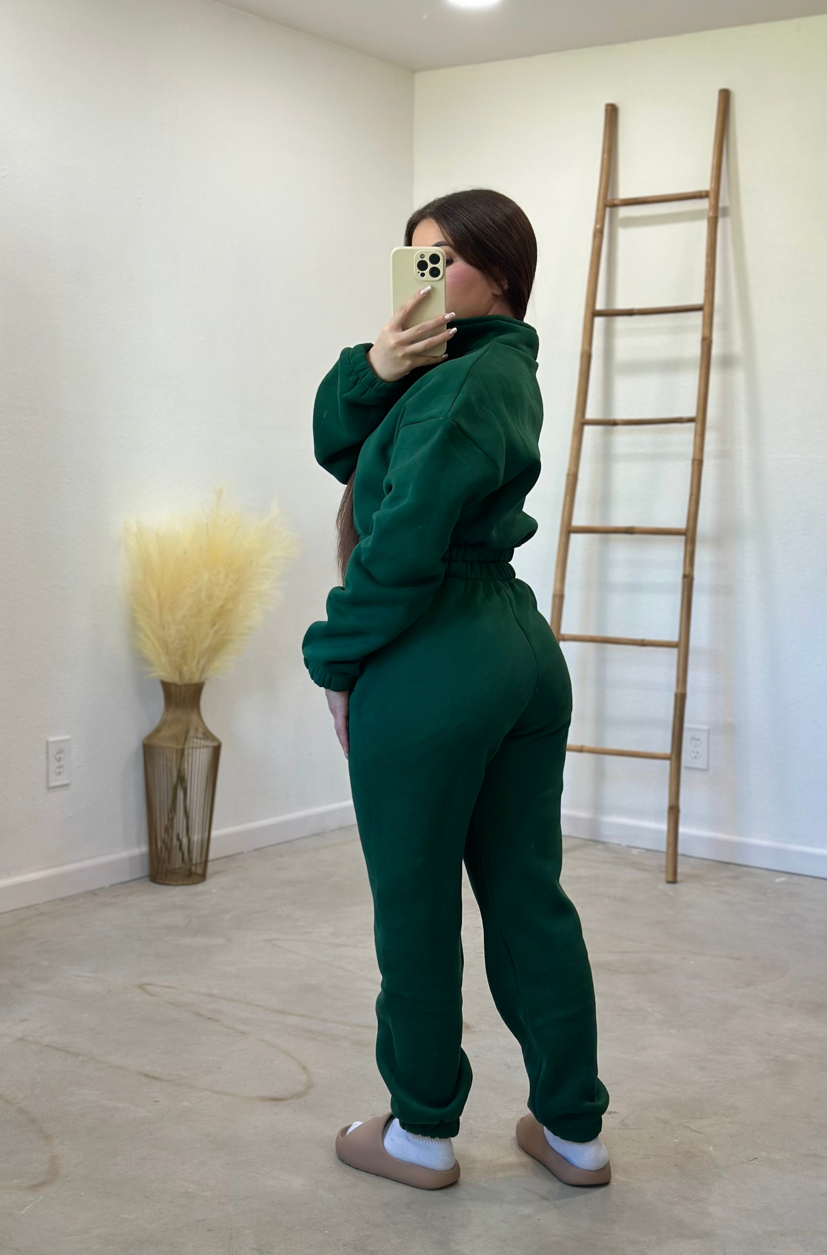 Kim Pullover Half-Zip Sweater (Hunter Green)