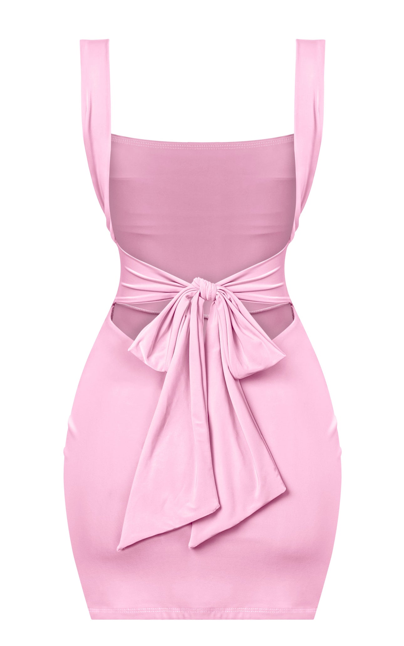 Naylea Slip Square Neck Mini Dress (Light Pink)