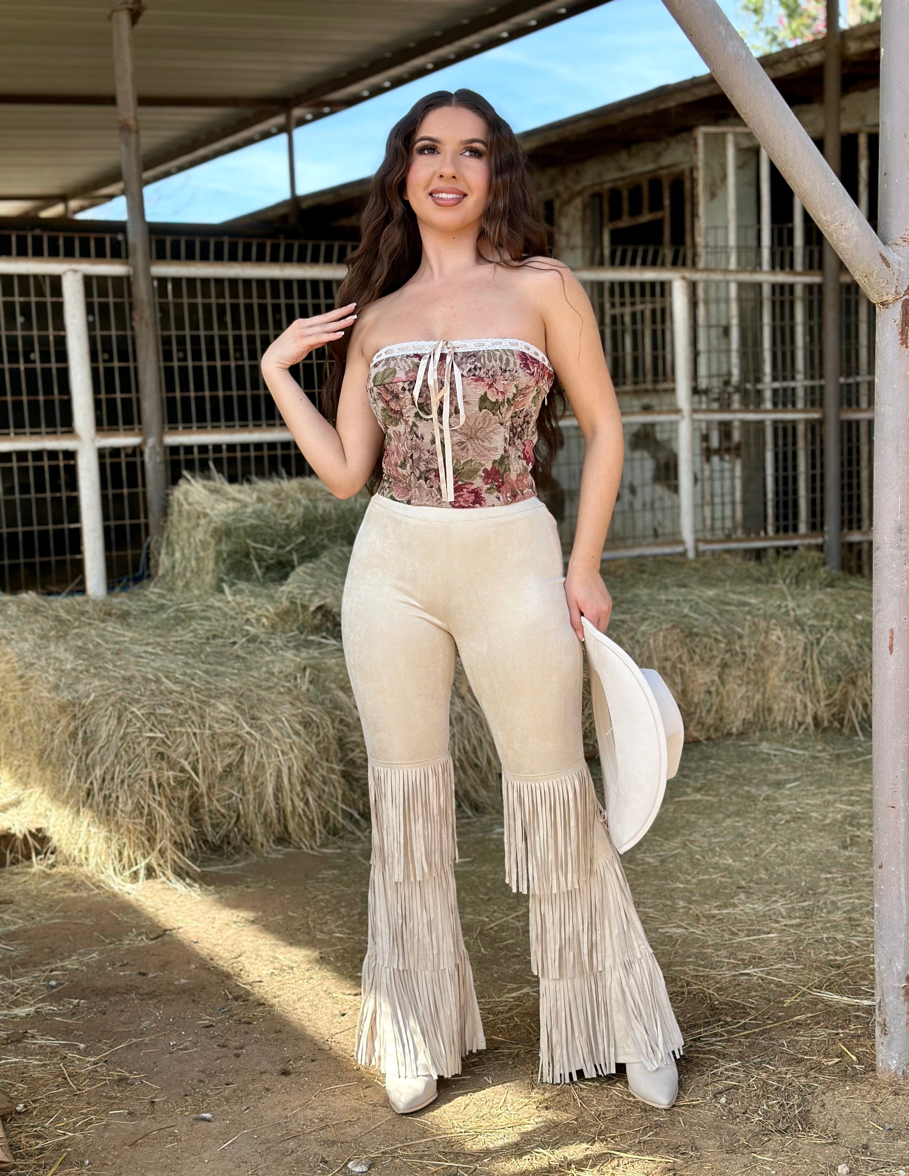 Selena Fringe Flare Pants (Turquoise) – Valeria'S Boutique