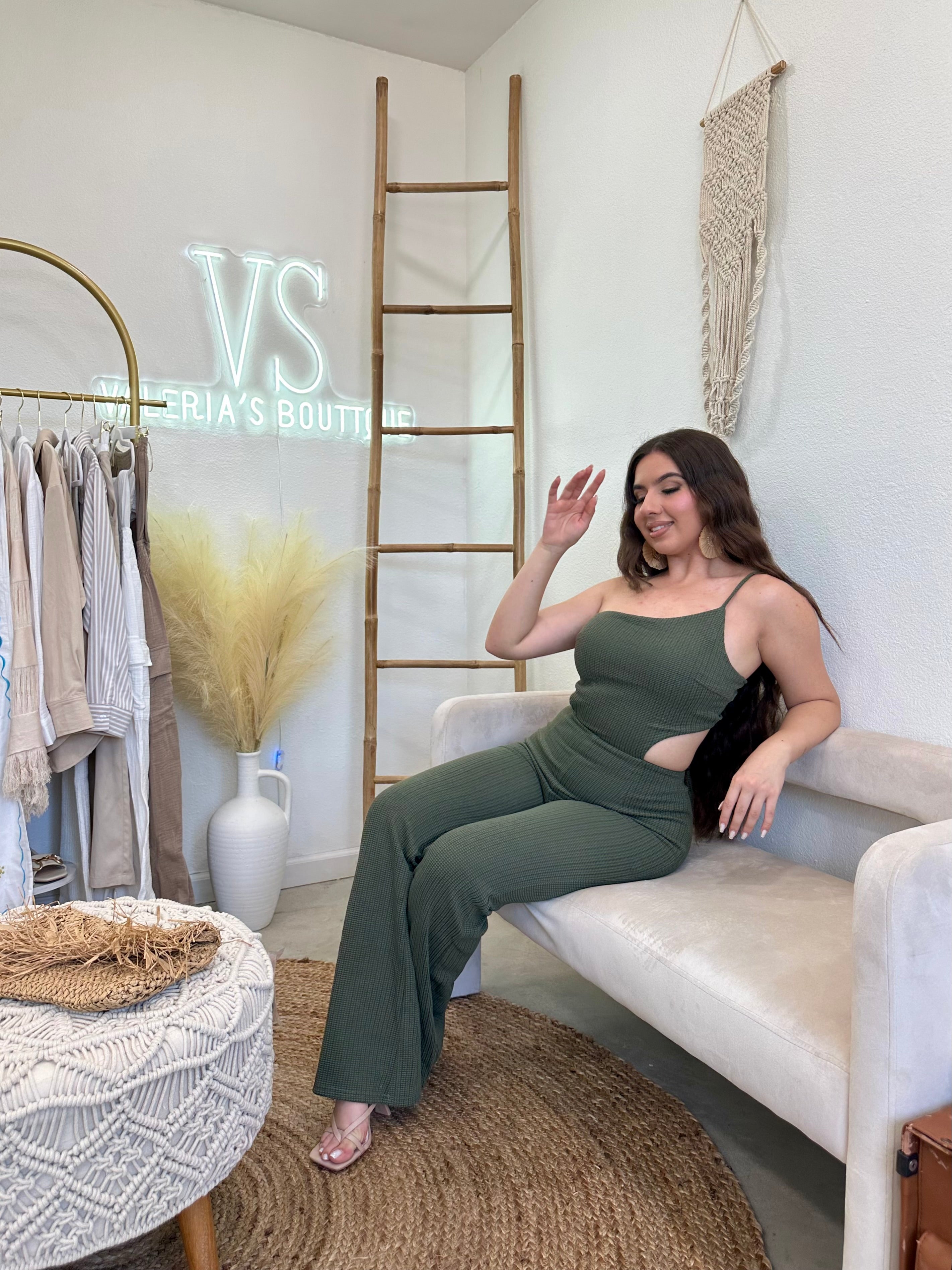 Brissa Knit Jumpsuit (Dark Olive)