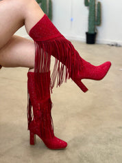 Kelly Embellished Fringe Boots