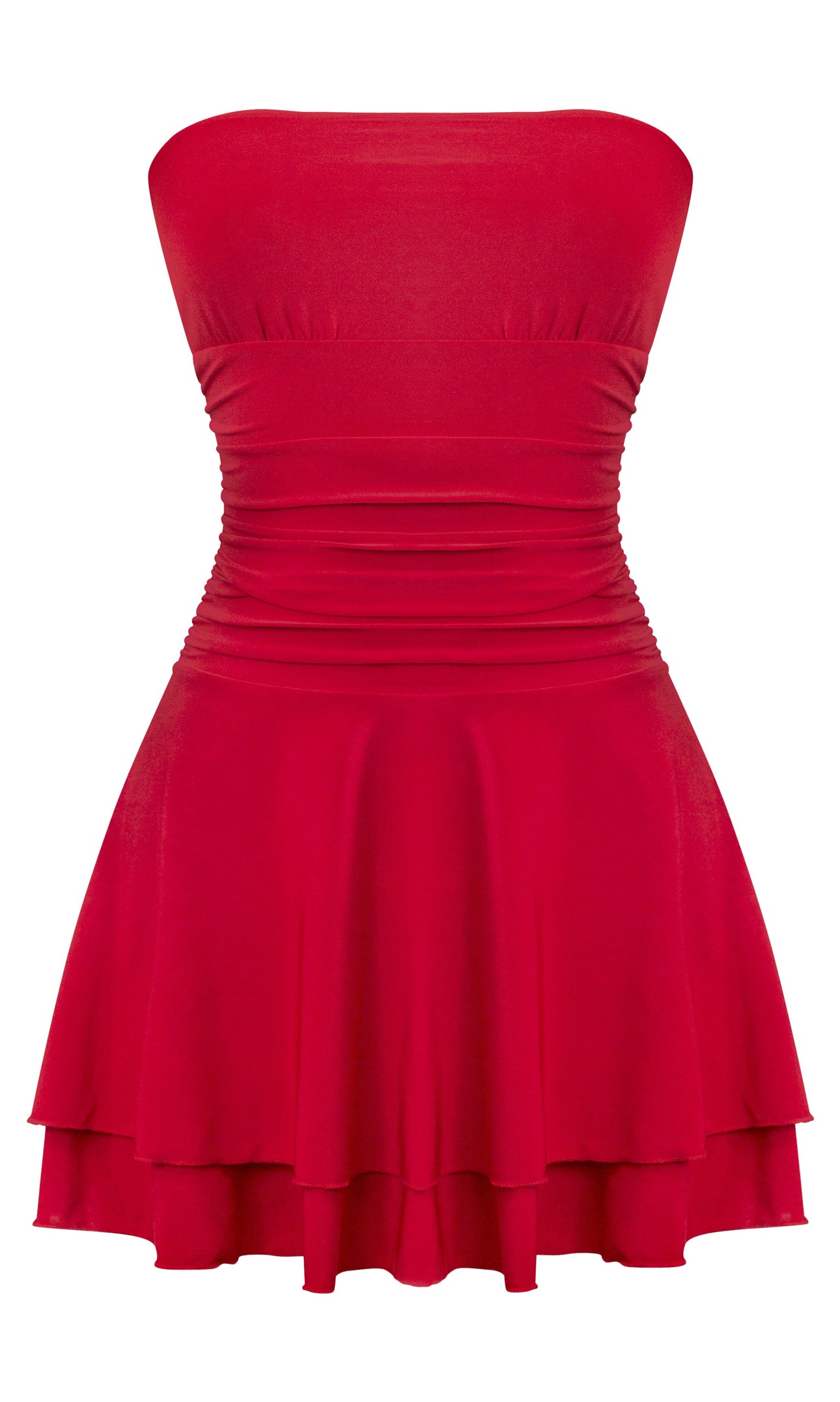 Naylea Ruffled Mini Dress (Red)