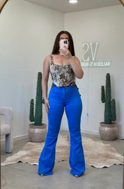 Dory Blue High Rise Flare Jeans