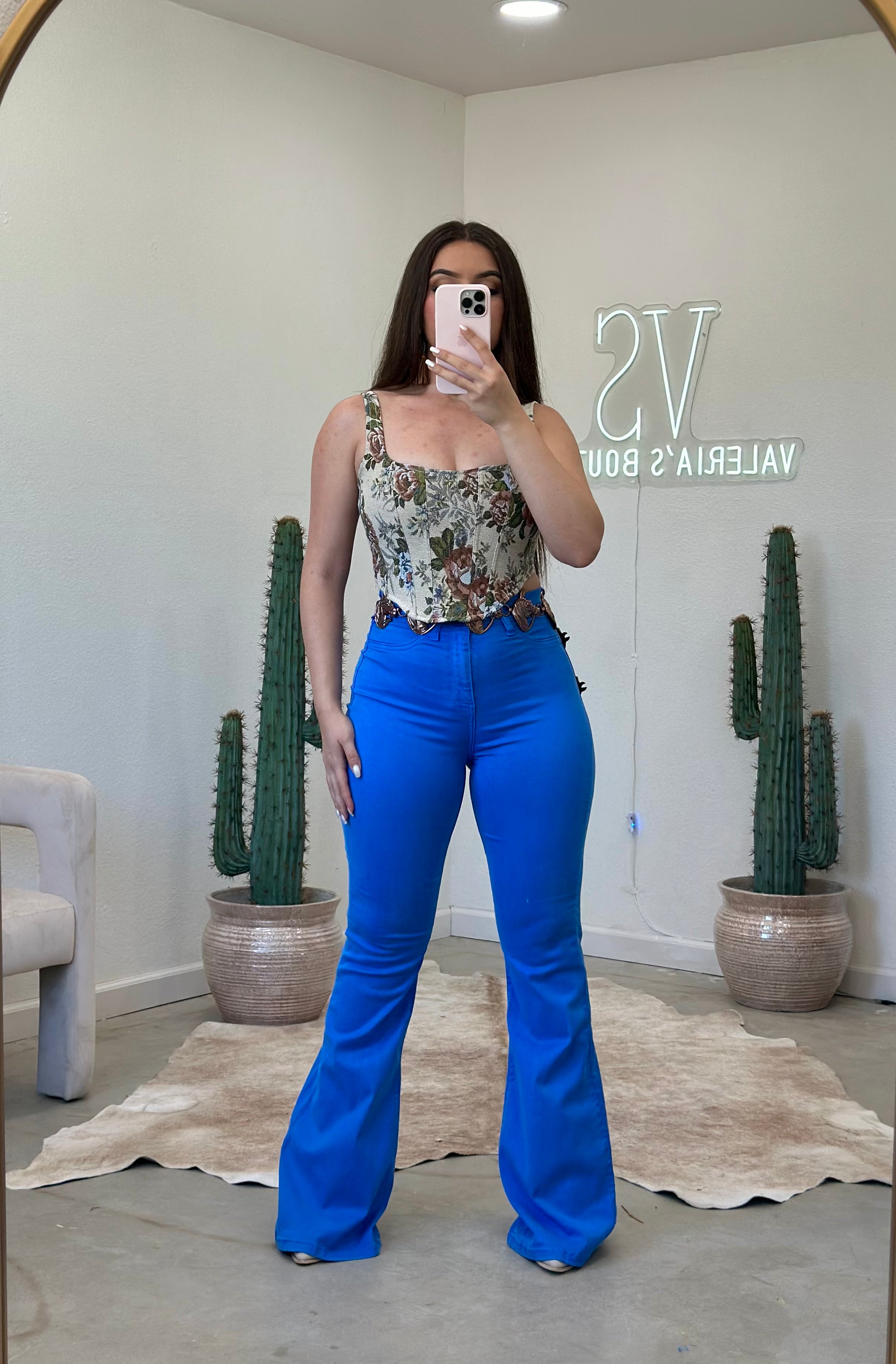 Dory Blue High Rise Flare Jeans