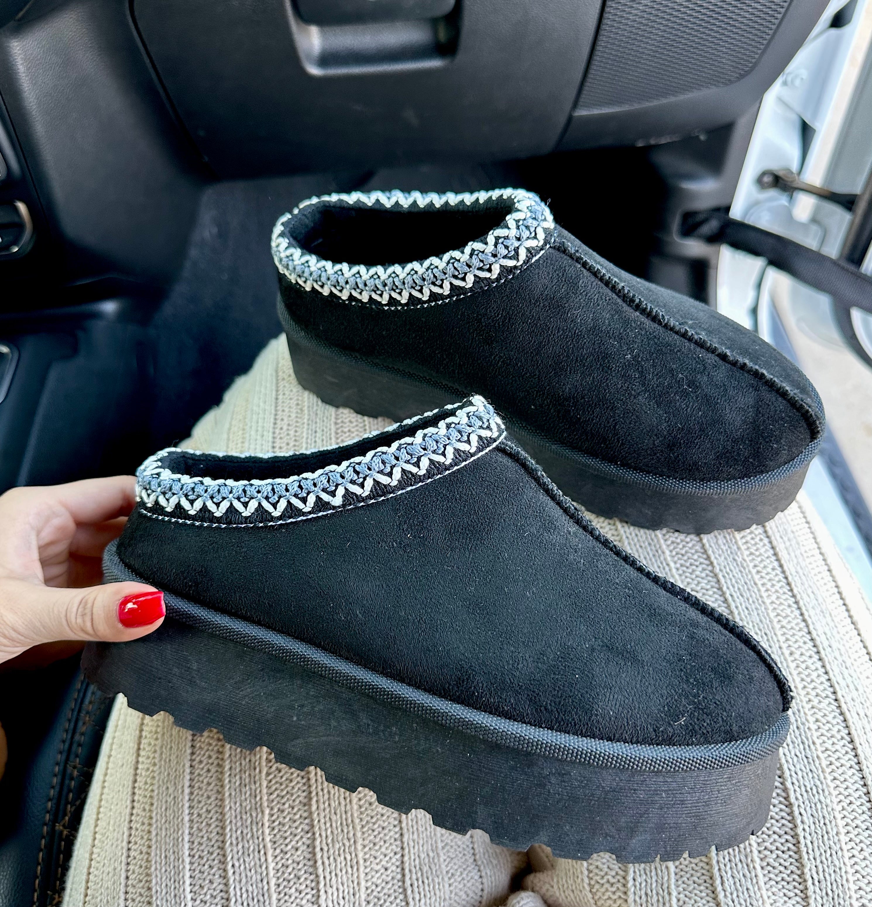 Keep Me Warm Platform Booties (Black)