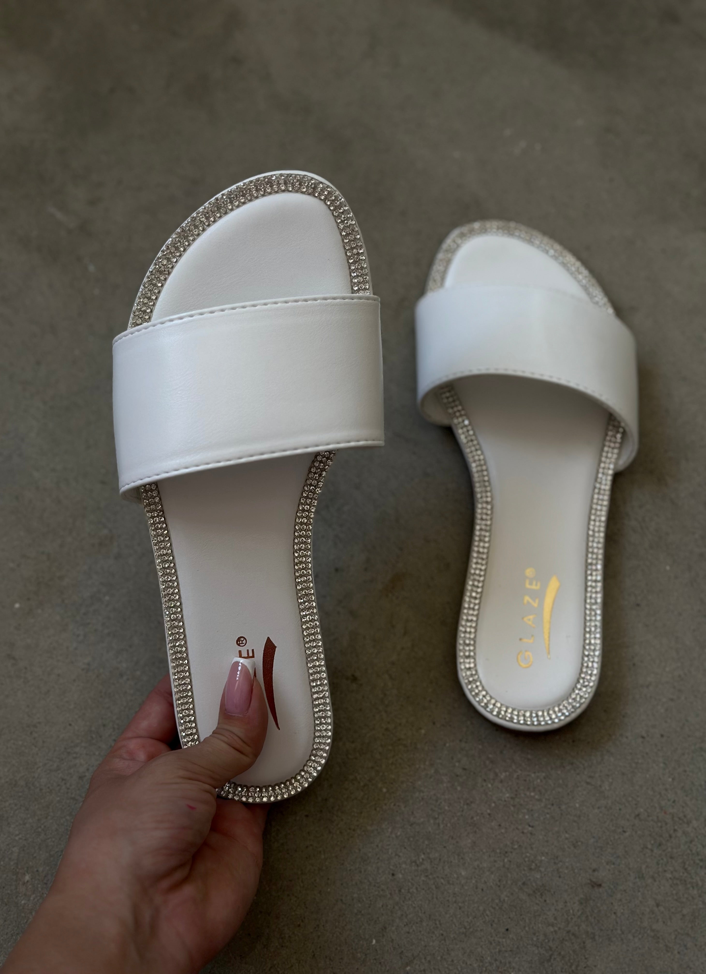 Briseth Embellished Sandals (White)